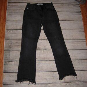 Signature Twenty Four Washed Black Raw Curved Hem Jeans 25